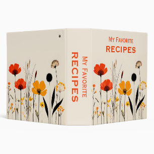 Minimalist Wildflowers Recipe Binder
