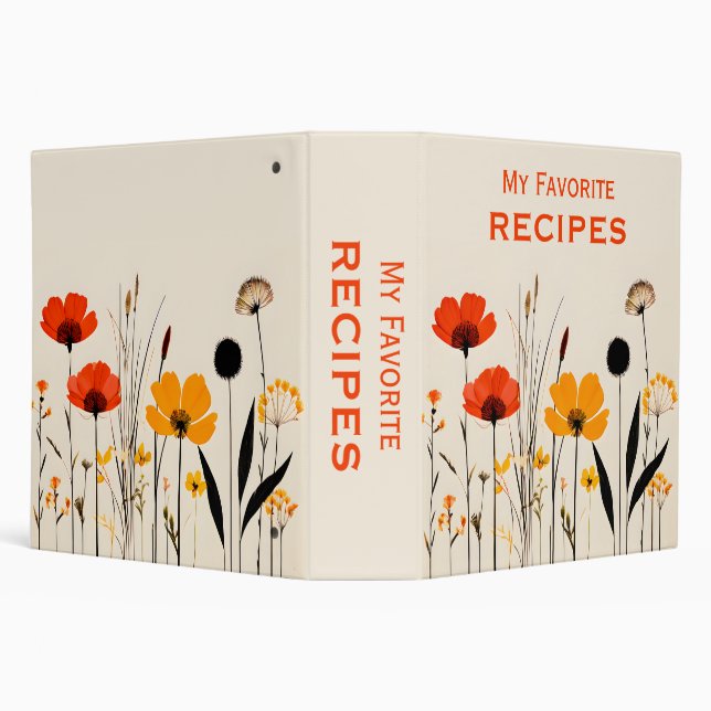 Minimalist Wildflowers Recipe Binder (Background)