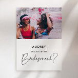 Minimalist Will you be my bridesmaid photo card<br><div class="desc">Modern,  simple and clean: adopt this minimalist handwritten design for your wedding stationery. Fully customizable colours.</div>