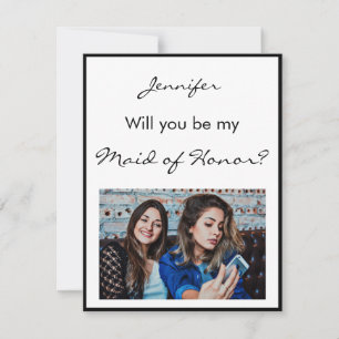Minimalist Will you be My Maid of Honour photo car