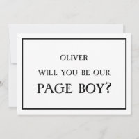 Minimalist Will You Be Our Page Boy Proposal White