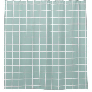 Minimalist Window Pane Grid, White on Seafoam