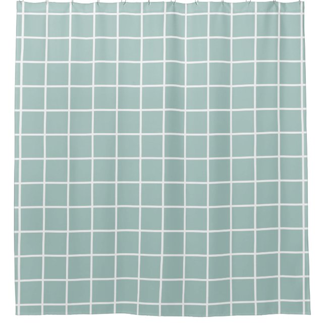 Minimalist Window Pane Grid, White on Seafoam (Front)