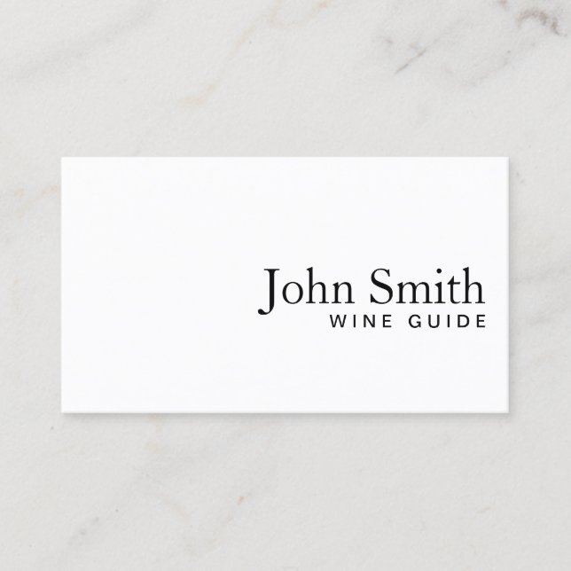 Minimalist Wine Tasting Wine Guide Sommelier Business Card (Front)