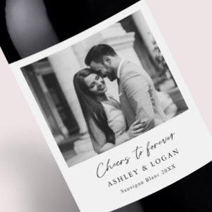 Minimalist Wine Wedding Favour Photo Label