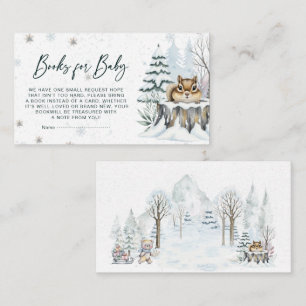 Minimalist Winter Baby Shower Baby Books Ticket Enclosure Card