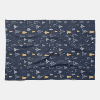 Minimalist Winter Christmas Tree Pattern Kitchen Towel