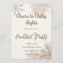 Minimalist Winter Cocktail Party Invitation