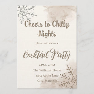 Minimalist Winter Cocktail Party Invitation