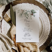 Minimalist winter evergreen wedding