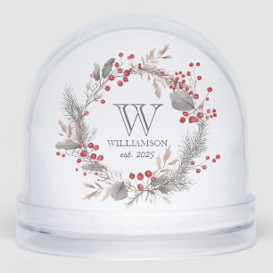 Minimalist Winter Monogram Snowglobe