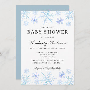 Minimalist Winter Snowflake Baby Shower Invitation