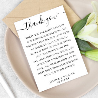 Minimalist With Elegant Calligraphy Thank You Card