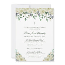 Minimalist with Photo Catholic Baptism Invitation