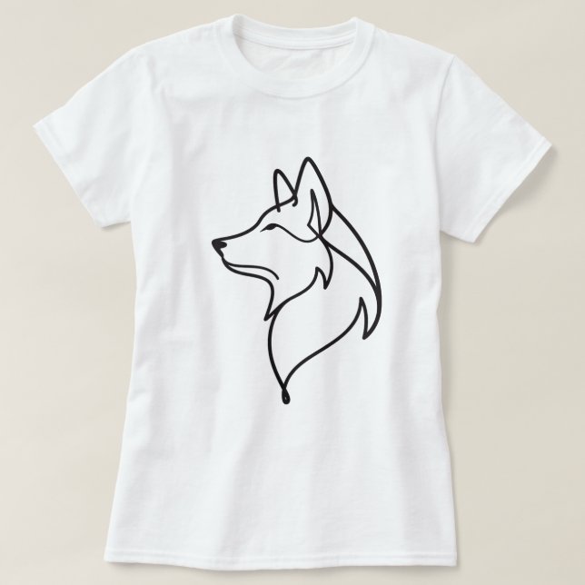Minimalist Wolf Head  T-Shirt (Design Front)