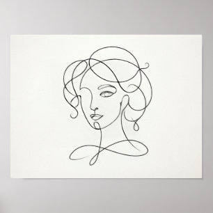 Minimalist Woman Line Art Poster