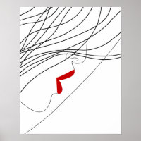Minimalist Woman With Red Lips Line Art