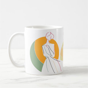 Minimalist Women Abstract Line Art Coffee Mug