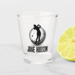 Minimalist Women Golf Monogram Design Shot Glass<br><div class="desc">Minimalist Custom Elegant Women Golfer Monogram Design by Edward Eksi. Easy modification of TEXTS for your needs.</div>