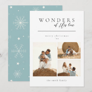 Minimalist Wonders of His Love Christmas Photo Holiday Card