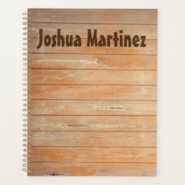 "Minimalist Wood Image" Personalized Planner (Front)