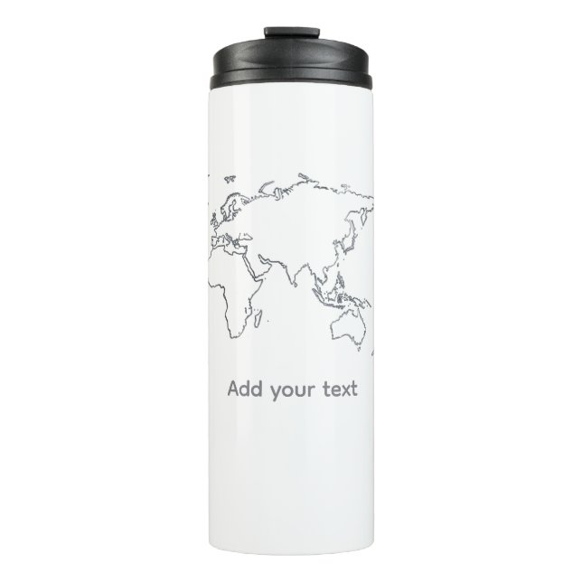 Minimalist World Map Mug – Modern Travel Aesthetic (Front)