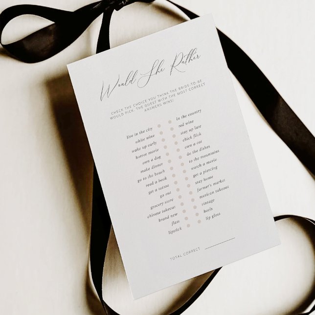 Minimalist Would She Rather Bridal Shower Game (Creator Uploaded)