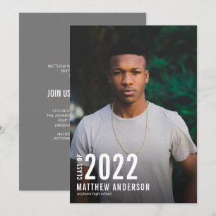 Minimalist Year Photo Graduation Party Invitation
