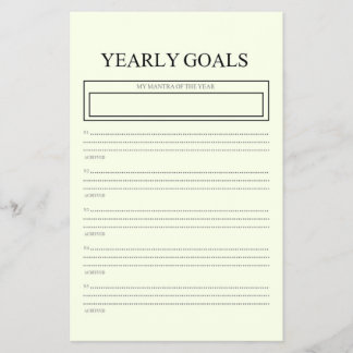 Minimalist Yearly Goals Tracker Annual Planner  Flyer