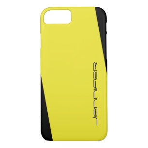 Minimalist Yellow and Black, Name Case-Mate iPhone Case