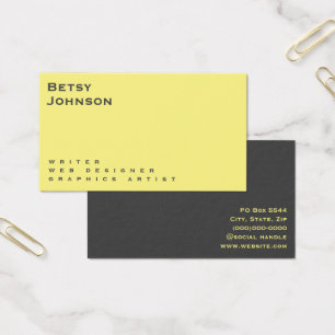 Minimalist Yellow and Grey Business Card