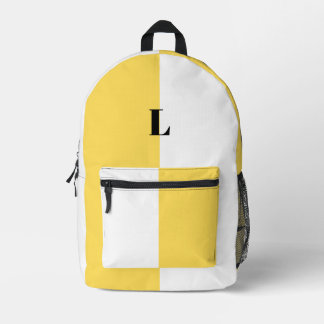 Minimalist Yellow and White Custom Backpacks