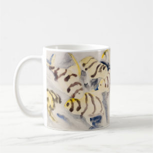Minimalist Yellow Angelfish Vintage Watercolor Coffee Mug