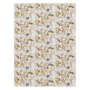 Minimalist Yellow Angelfish Vintage Watercolor Tablecloth