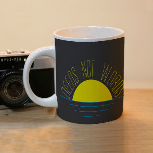 Minimalist yellow blue sun inspirational coffee mug