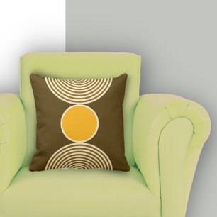 Minimalist Yellow Circle Pattern  Throw Pillow