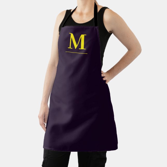 Minimalist yellow elegant sophisticated monogram apron (Insitu)