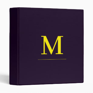 Minimalist yellow elegant sophisticated monogram binder
