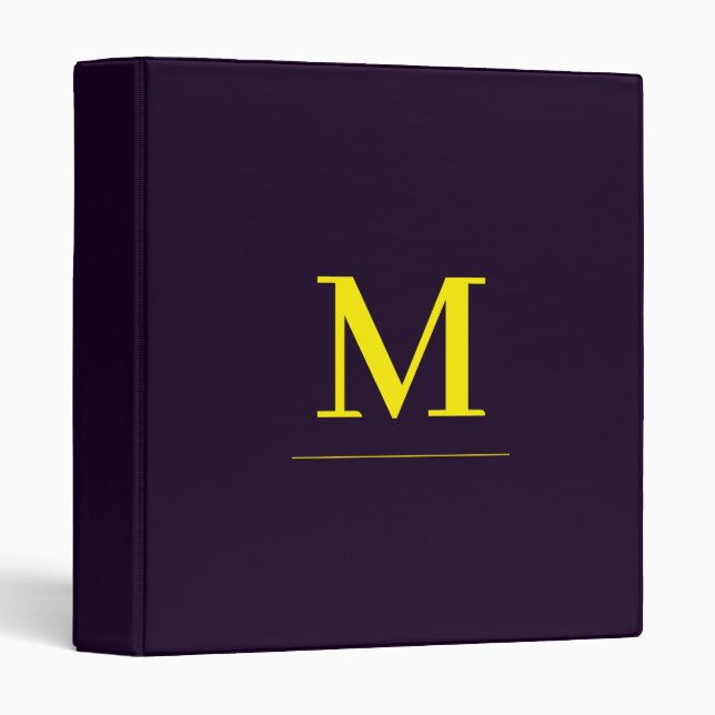 Minimalist yellow elegant sophisticated monogram binder (Front/Spine)