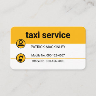 Minimalist Yellow Layer Taxi Lines Business Card