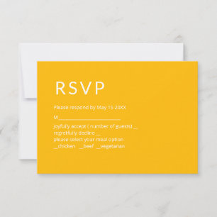 Minimalist Yellow RSVP Card