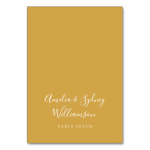 Minimalist Yellow Script Custom Name Place Card