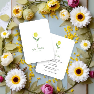 Minimalist Yellow Tulip Invitation