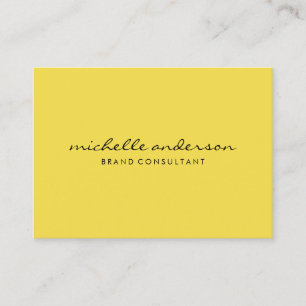 Minimalist Yellow with Cursive Text Business Card