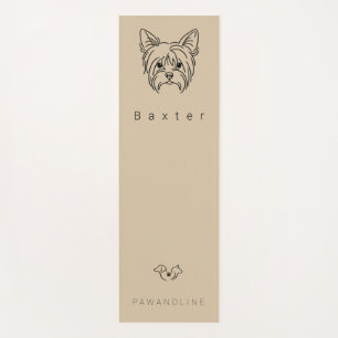 Minimalist Yorkie Yoga Mat   Custom Pet Name