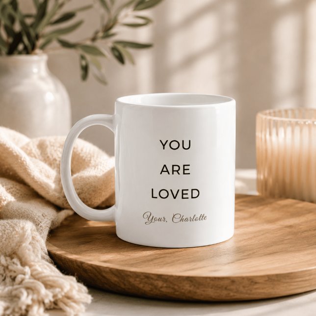 Minimalist You Are Loved Affirmation Mug (Creator Uploaded)