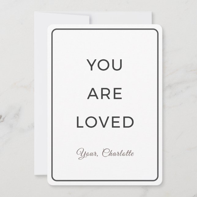 Minimalist You Are Loved Valentine Card (Front)
