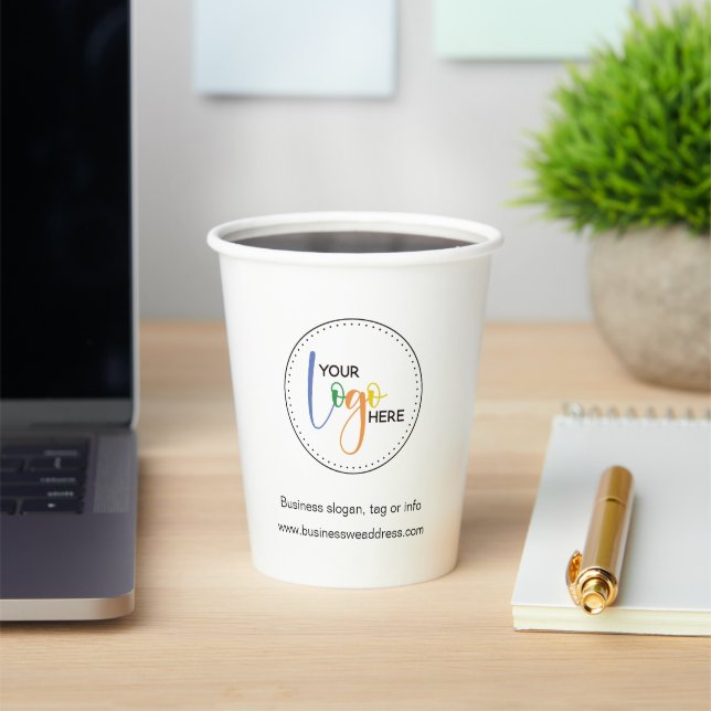 Minimalist Your Logo Business Corporate Paper Cups (Insitu)