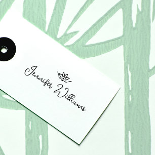 Minimalist Zen Calligraphy Signature   Rubber Stamp