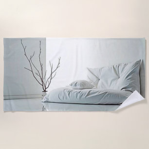 Minimalist Zen Interior Design Beach Towel